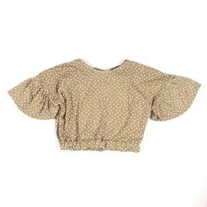 Boohoo Beige Polka Dot Top